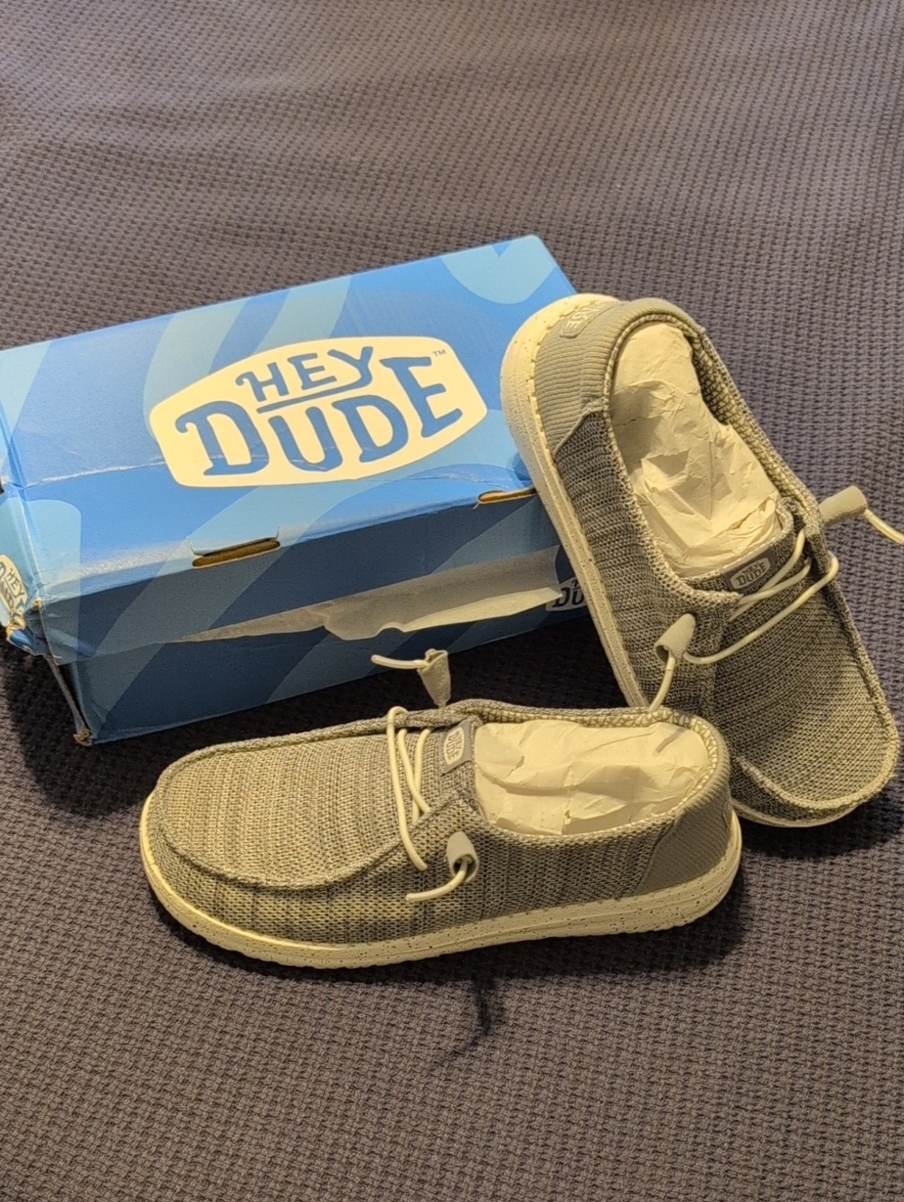 Hey Dude Women's Wendy Stretch Sox Size 8 - Light Grey NWT